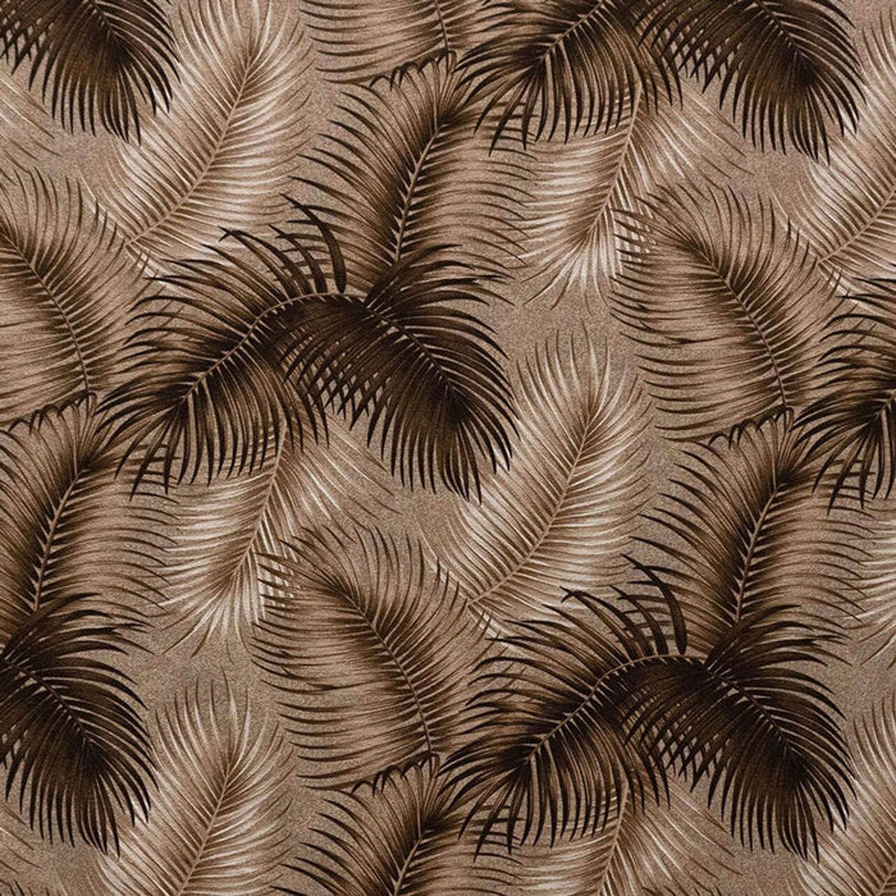1 Yard Shades of Brown Palm Leaves Cotton Fabric for Upholstery 56-58 Inches Wide